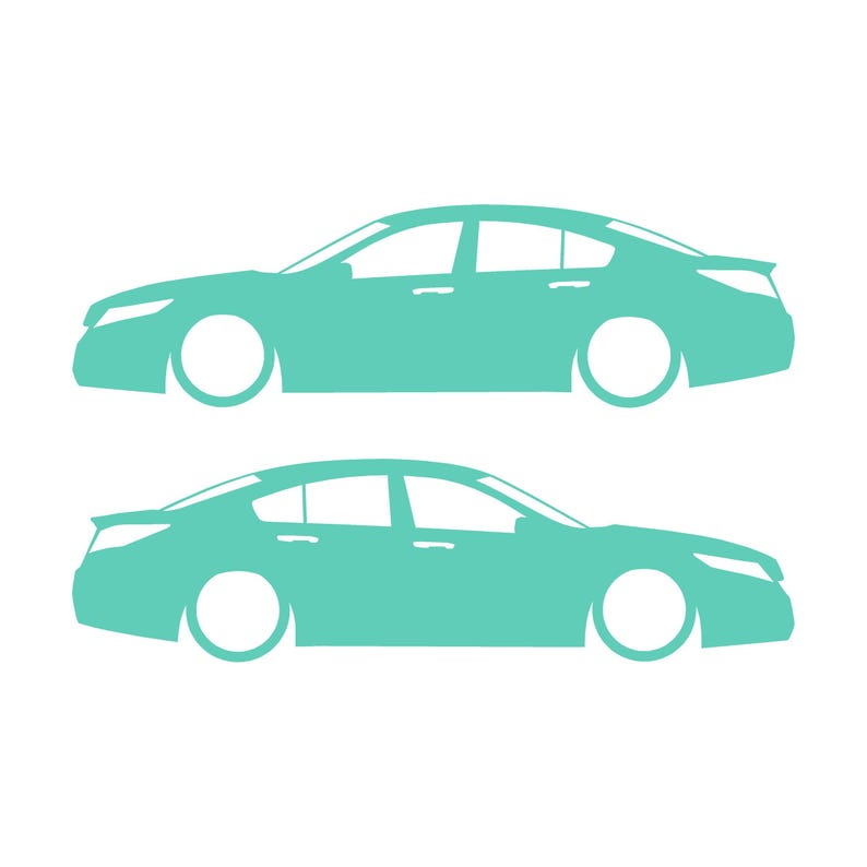 Set Of 2 Lowered Car Silhouette Decal Stickers For Acura TL 4th Gen UA8 2009-14 Mint