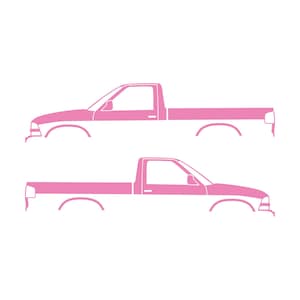 Set Of 2 Car Silhouette Decal Stickers For Chevrolet Avalanche 2nd Gen Soft Pink
