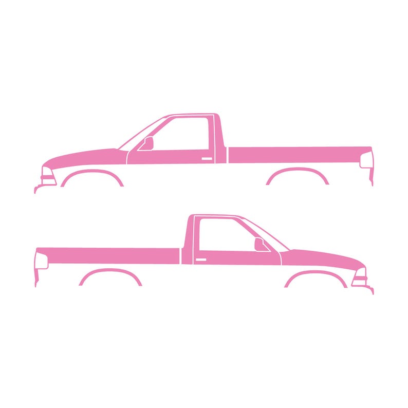 Set Of 2 Car Silhouette Decal Stickers For Chevrolet Avalanche 2nd Gen Soft Pink