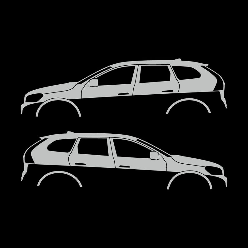 Juego de 2 pegatinas con silueta de coche para Volvo XC60 de primera generación (2009-2017) Light Grey