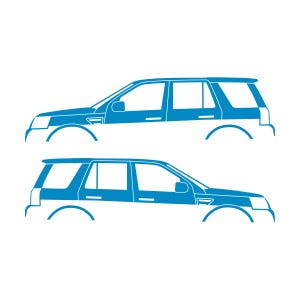 Set Of 2 Car Silhouette Decal Stickers For Land Rover Freelander 1 3-door Hatchback Light Blue