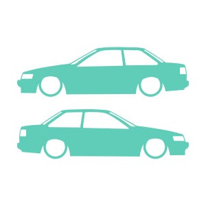 Set van 2 verlaagde autosilhouet-stickers voor Toyota Hilux 2-deurs N50 1988-97 Coupé Mint