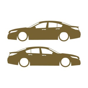 Set Of 2 Lowered Car Silhouette Decal Stickers For Acura TL 4th Gen UA8 2009-14 Gold