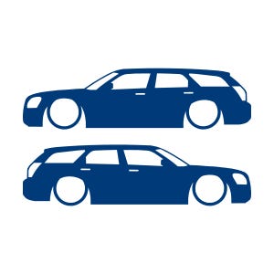 Set med 2 sänkta silhuettdekaler för Dodge Magnum Blå