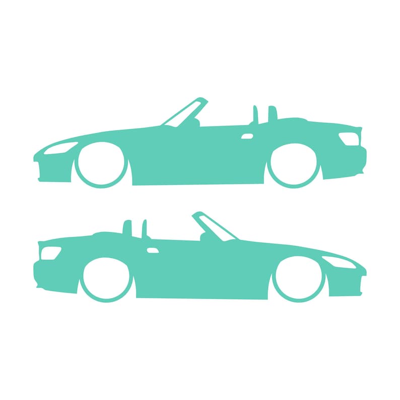 Set Of 2 Lowered Car Silhouette Decal Stickers For Honda S2000 Mint