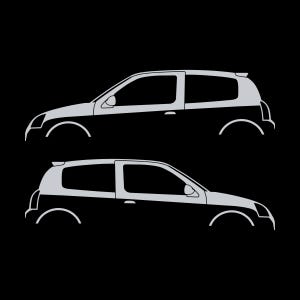 Set Of 2 Car Silhouette Decal Stickers For Renault Clio Mk2 Sport RS image 3