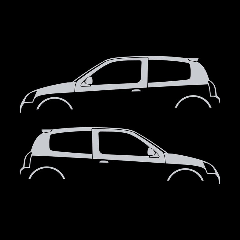 Set Of 2 Car Silhouette Decal Stickers For Renault Clio Mk2 Sport RS image 3