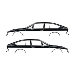 Set van 2 autosilhouet-stickers voor de Alfa Romeo GTV6 Coupé Zwart