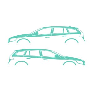 Set Of 2 Car Silhouette Decal Stickers For Volvo V60 2011-18 1st Gen Mint