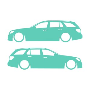 Set Of 2 Car Silhouette Decal Stickers For The Mercedes E-class S212 W212 Wagon Mint