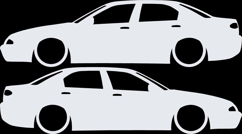 Set mit 2 Aufklebern für tiefergelegte Alfa Romeo 166 Weiß