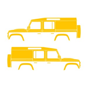 Lot de 2 autocollants silhouette de voiture pour Land Rover Defender 110 Utility Classic Jaune