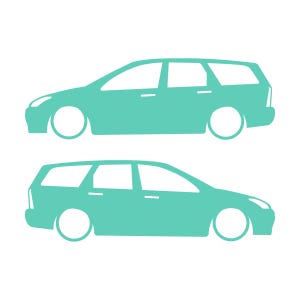 Set Of 2 Car Silhouette Decal Stickers For Ford Cortina Mk1 Estate Wagon Mint
