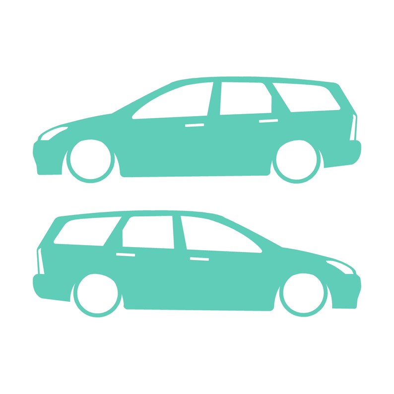 Set Of 2 Car Silhouette Decal Stickers For Ford Cortina Mk1 Estate Wagon Mint