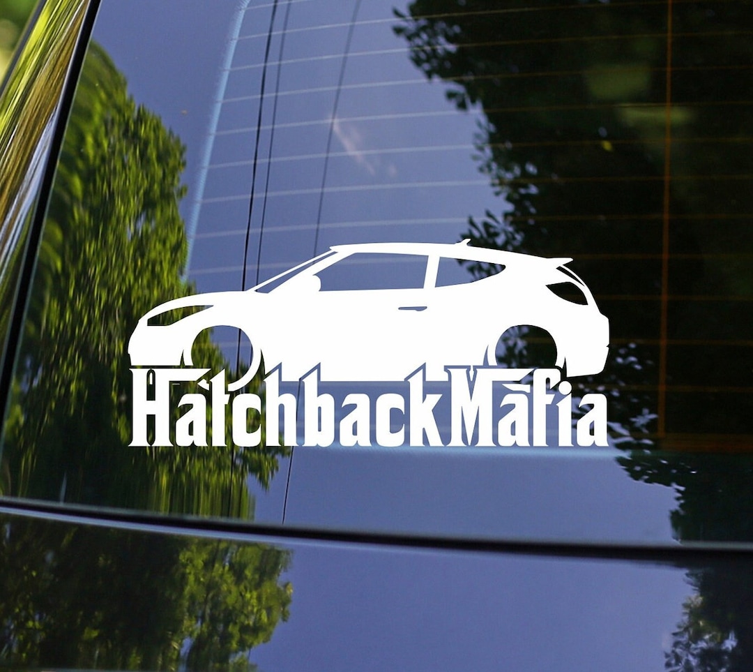 Lowered HATCHBACK MAFIA Car Silhouette Decal Sticker for Hyundai