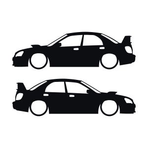 Set Of 2 Car Silhouette Decal Stickers For Subaru Impreza WRX STI 2nd Gen Blob Eye Black
