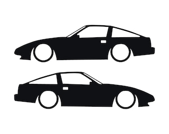 Set Of 2 Lowered Car Silhouette Decal Stickers For Nissan 300zx Z31 1st Gen