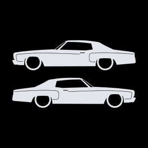 Set Of 2 Car Silhouette Decal Stickers For Chevrolet Monte Carlo 3rd Gen image 3