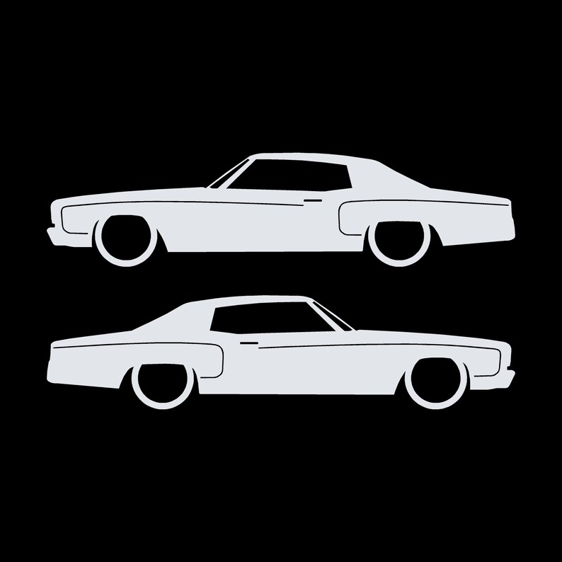 Set Of 2 Car Silhouette Decal Stickers For Chevrolet Monte Carlo 3rd Gen image 3