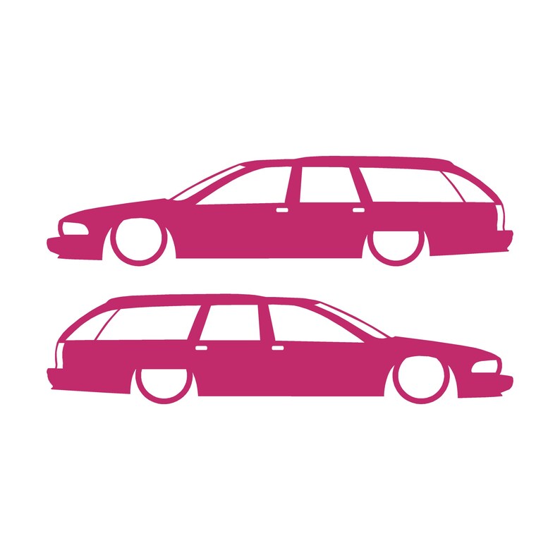 Set Of 2 Car Silhouette Decal Stickers For Chevrolet Caprice 4th Gen Station Wagon Pink