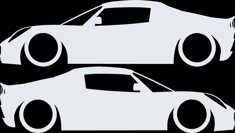 Juego de 2 pegatinas decorativas con silueta de coche rebajado para Lotus Elise S2 imagen 4