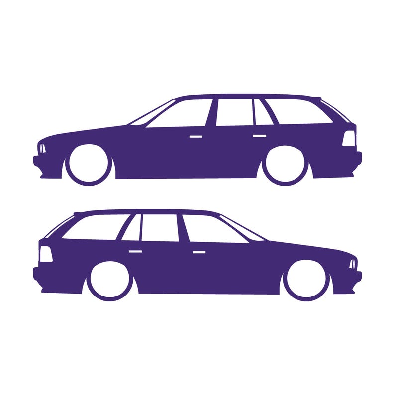 Set med 2 silhuettdekaler för BMW E34 5-serie Touring Lila