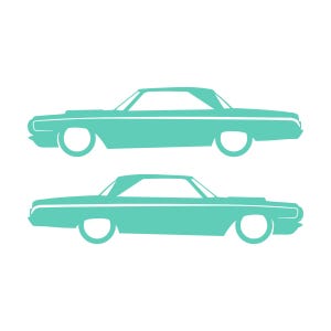 Set Of 2 Car Silhouette Decal Stickers For 1964 Dodge Polara Max Wedge 2-door Hardtop Coupe Mint