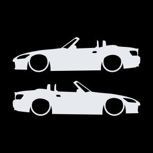 Set Of 2 Lowered Car Silhouette Decal Stickers For Honda S2000 image 3
