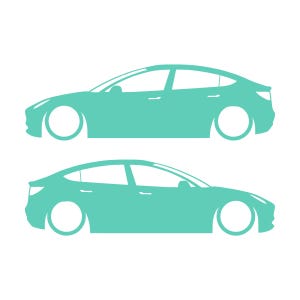 Set Of 2 Lowered Car Silhouette Decal Stickers For Tesla Model Y Mint