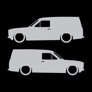 Set Of 2 Lowered Van Silhouette Decal Stickers For Ford Escort Mk1 Silver