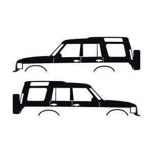 Set mit 2 Auto-Silhouette-Aufklebern für Land Rover Discovery Classic S2 Schwarz