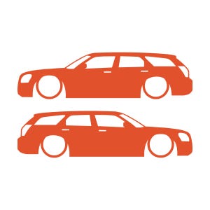 Set med 2 sänkta silhuettdekaler för Dodge Magnum Orange