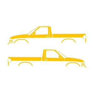 Set Of 2 Car Silhouette Decal Stickers For Chevrolet Avalanche 2nd Gen Yellow