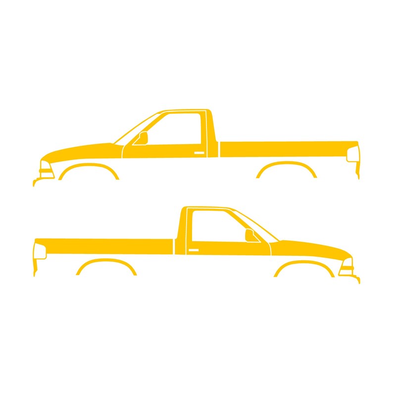 Set Of 2 Car Silhouette Decal Stickers For Chevrolet Avalanche 2nd Gen Yellow