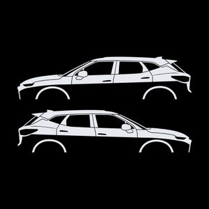 Set Of 2 SUV Silhouette Decal Stickers For 2019- Chevrolet Blazer White