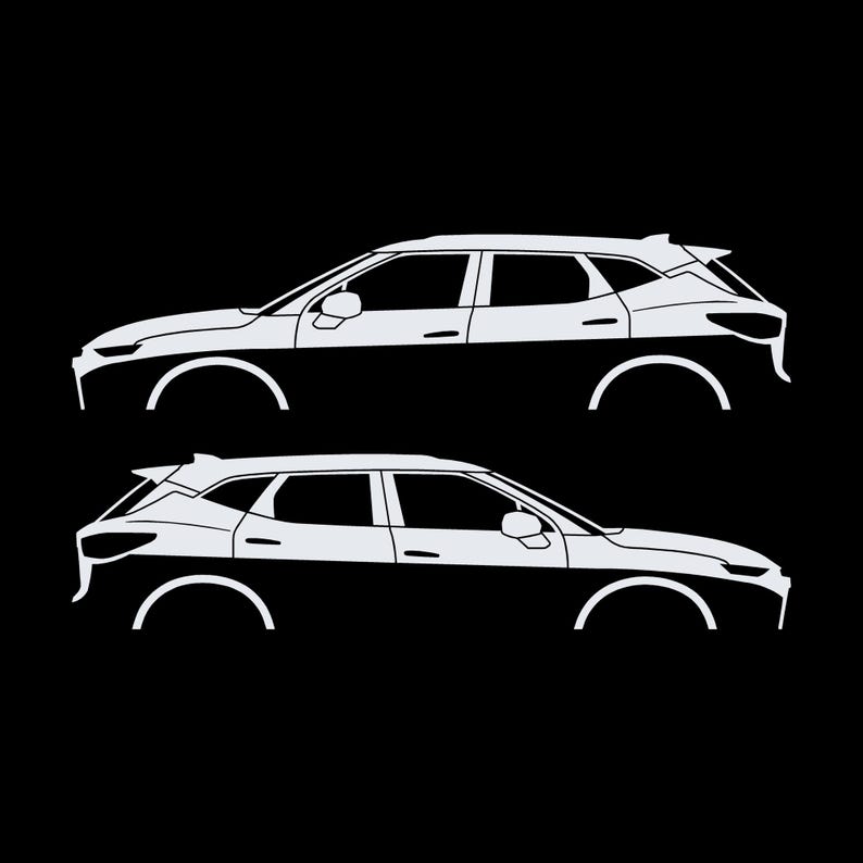 Set Of 2 SUV Silhouette Decal Stickers For 2019- Chevrolet Blazer White