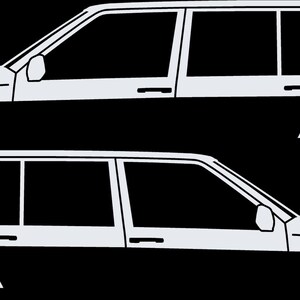 Conjunto de 2 adesivos com silhueta de carro para Volvo 945 Wagon Branco