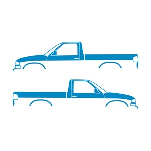Set Of 2 Car Silhouette Decal Stickers For Chevrolet Avalanche 2nd Gen Light Blue