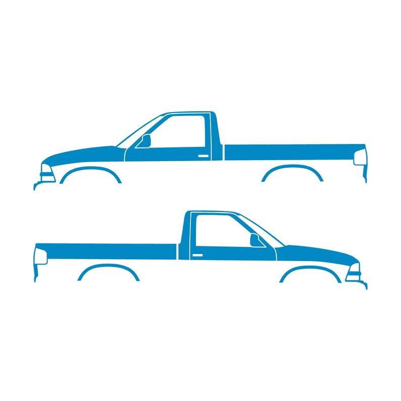 Set Of 2 Car Silhouette Decal Stickers For Chevrolet Avalanche 2nd Gen Light Blue
