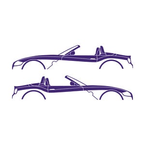 Set Of 2 Car Silhouette Decal Stickers For BMW Z4 E85 Roadster Purple