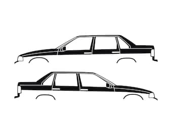 Set Of 2 Car Silhouette Decal Stickers For Volvo S70 - 1996-2000 - T5 Sedan