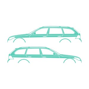 Set Of 2 Car Silhouette Decal Stickers For BMW E61 5-series Touring Mint