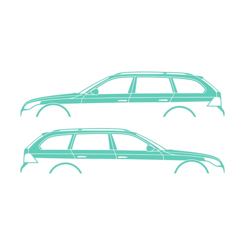 Set Of 2 Car Silhouette Decal Stickers For BMW E61 5-series Touring Mint