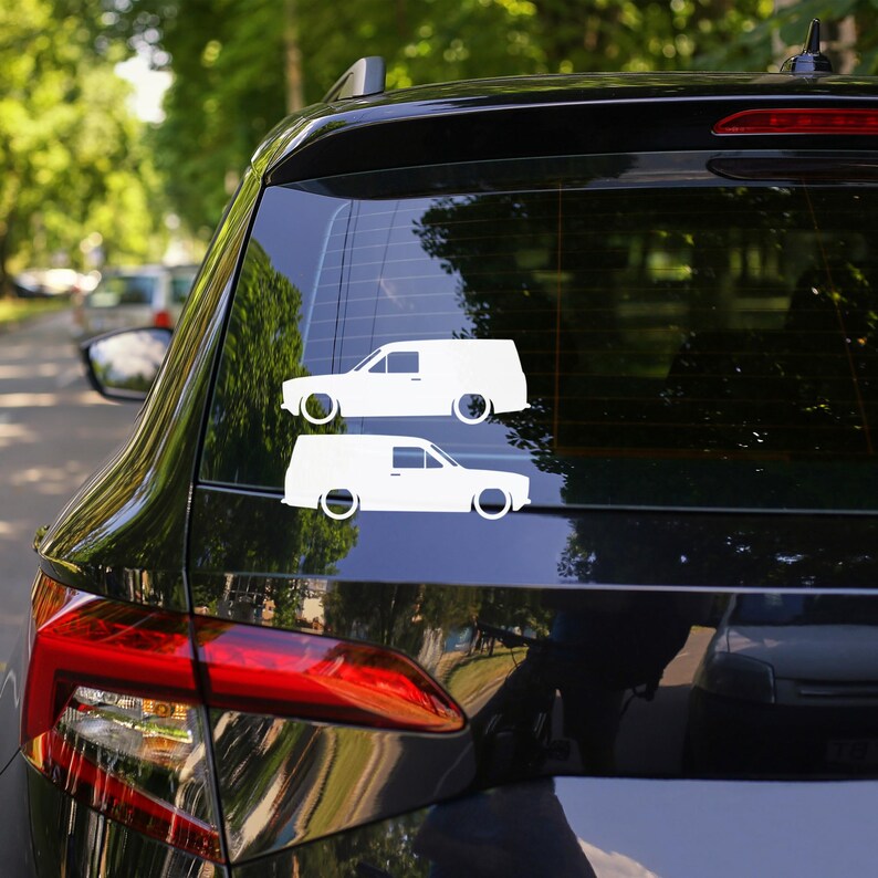 Set Of 2 Lowered Van Silhouette Decal Stickers For Ford Escort Mk1 image 2