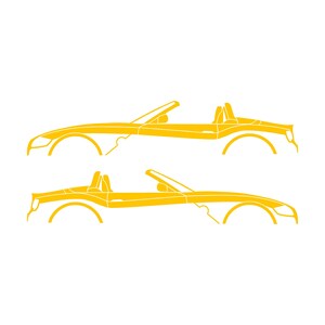 Set Of 2 Car Silhouette Decal Stickers For BMW Z4 E85 2002-09 Roadster Yellow