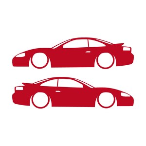Set Of 2 Car Silhouette Decal Stickers For Dodge Stealth RT Turbo Red