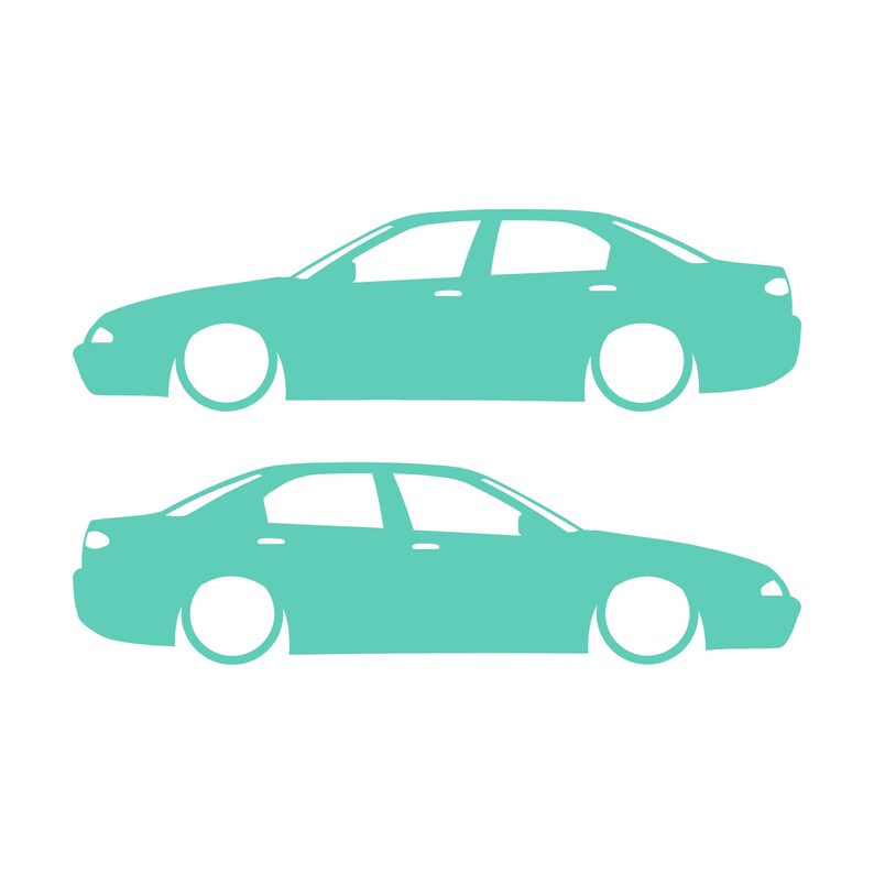Set mit 2 Aufklebern für tiefergelegte Alfa Romeo 166 Mint