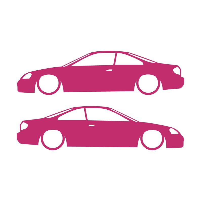 Juego de 2 pegatinas decorativas con silueta de coche rebajado para Acura CL YA4 Coupé de segunda generación Rosa