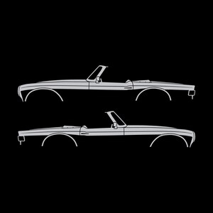 Set Of 2 Car Silhouette Decal Stickers For Triumph TR6 Silver