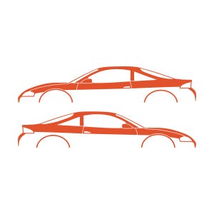 Set Of 2 Car Silhouette Decal Stickers For Mitsubishi Eclipse 2nd Gen 2Gb 1997-99 GS-T GSX Orange